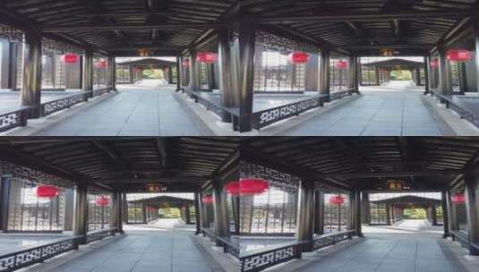 古典园林回廊 苏州园林4k视频高清在线视频素材下载