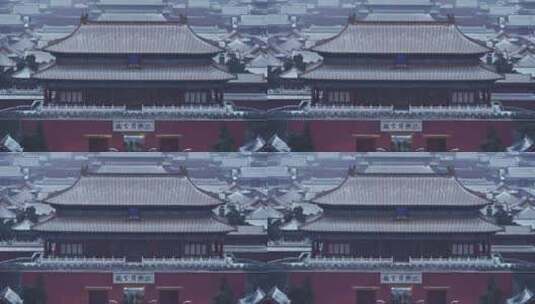 2022年北京故宫第一场雪直录4K视频高清在线视频素材下载