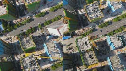 4k鸟瞰城市建筑工地-航拍高清在线视频素材下载