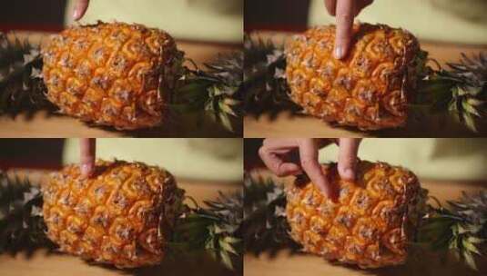 整个菠萝整颗菠萝表皮高清在线视频素材下载
