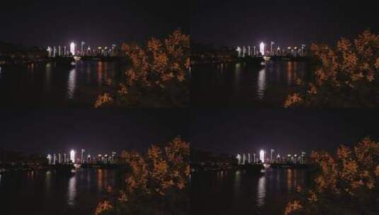 从运河看无锡夜晚的景色高清在线视频素材下载