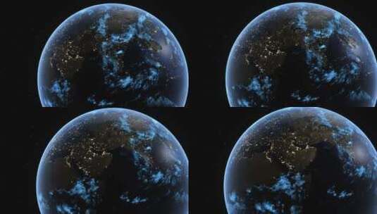 3D渲染抽象宇宙太空星球体地球大陆海洋高清在线视频素材下载