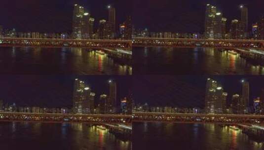 重庆千厮门大桥航拍高清在线视频素材下载
