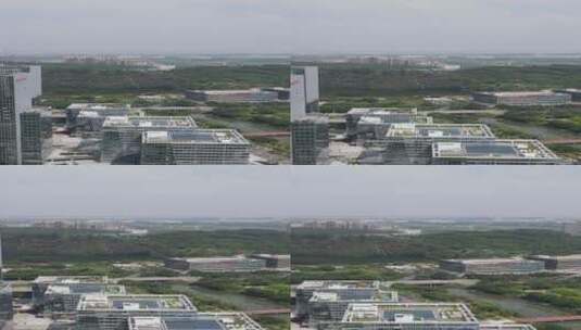 航拍正在建设的广州南沙区高清在线视频素材下载