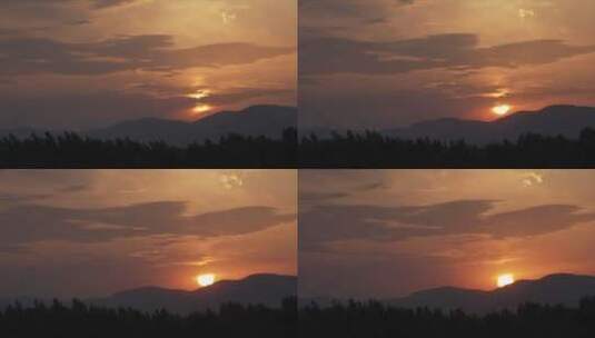 远山里的日落夕阳晚霞高清在线视频素材下载