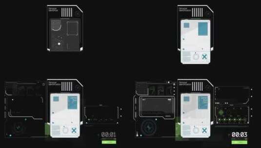 科技风格HUD屏幕界面交互系统未来科幻大屏5高清在线视频素材下载