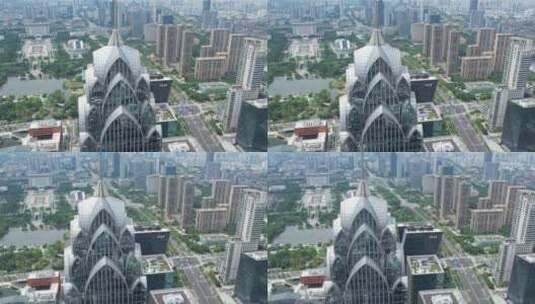 宁波南部商务区城市建筑航拍高清在线视频素材下载