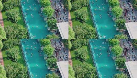 8k俯拍露天游泳池高清在线视频素材下载