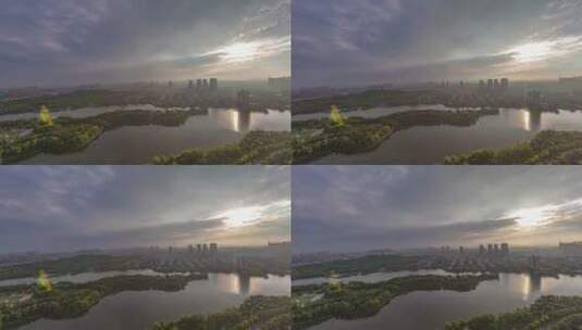 安徽蚌埠城市夏日延时摄影4k高清在线视频素材下载
