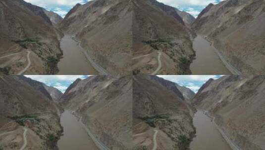 西藏G318川藏公路怒江大峡谷风光高清在线视频素材下载