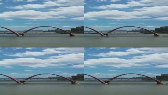 航拍江西抚州抚河大桥交通竖屏高清在线视频素材下载