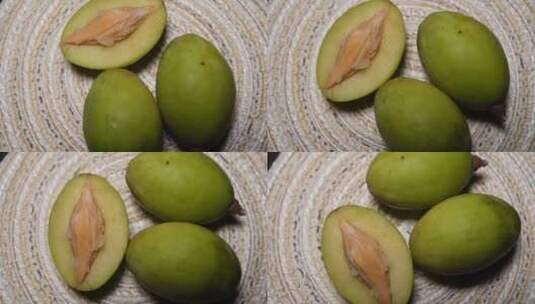 新鲜橄榄生橄榄青果橄榄高清在线视频素材下载