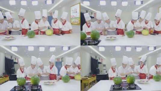 厨师培养 厨艺展示现场教学高清在线视频素材下载