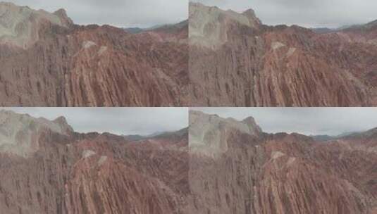 喀什 红狼谷 红岩石地貌航拍高清在线视频素材下载