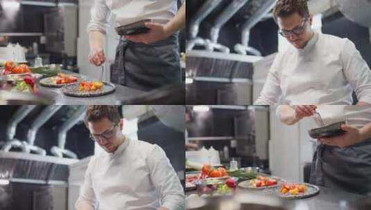制作美食的厨师高清在线视频素材下载
