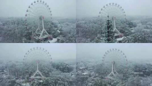 【航拍】东湖之眼雪景02高清在线视频素材下载