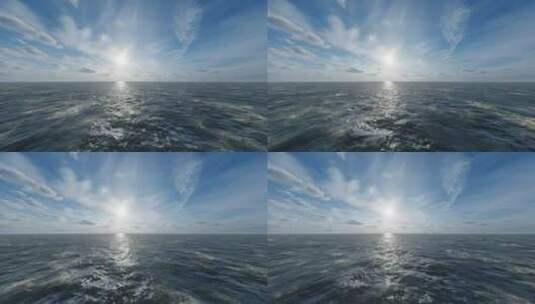 蓝天白云大海海浪高清在线视频素材下载
