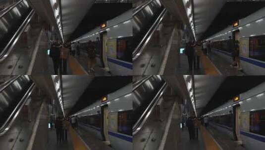 夜晚乘坐高铁的旅客高清在线视频素材下载
