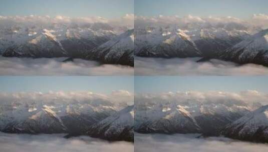 壮丽的雪山和云层高清在线视频素材下载