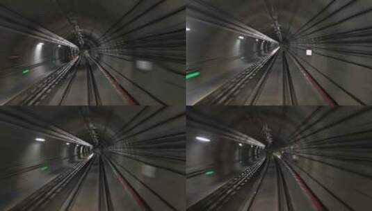 无人驾驶地铁隧道时光穿梭效果高清在线视频素材下载