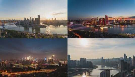 重庆城市风光延时合集高清在线视频素材下载