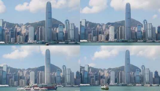 香港中环全景航拍高清在线视频素材下载