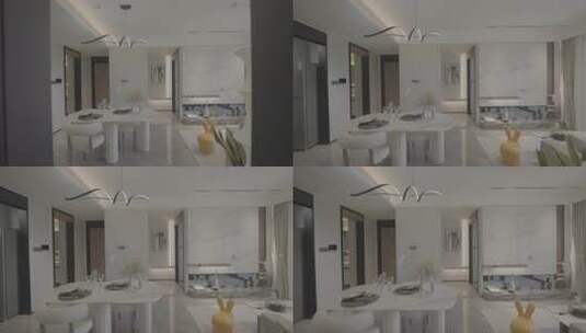 住宅客厅装饰家居空间设计现代简约轻奢舒适高清在线视频素材下载