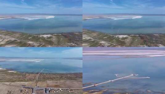 巴里坤湖新疆风景航拍大景素材秋天高清在线视频素材下载