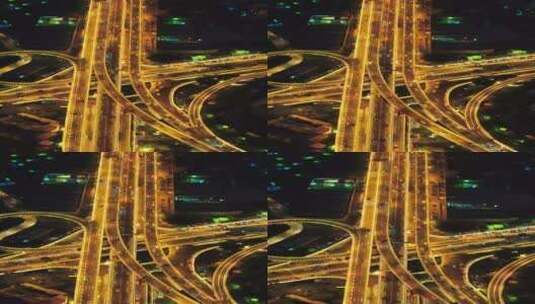 竖屏航拍广州中山一立交桥交通高清在线视频素材下载