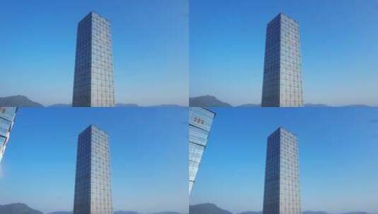 蓝天现代建筑高楼粤海置地大厦高清在线视频素材下载