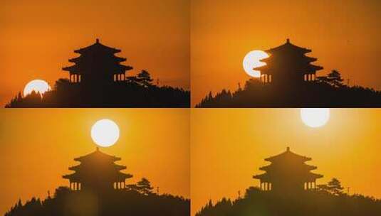 北京地标万春亭国贸中国尊日出太阳升起延时高清在线视频素材下载