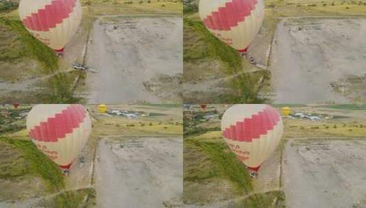 飞行后热气球着陆高清在线视频素材下载