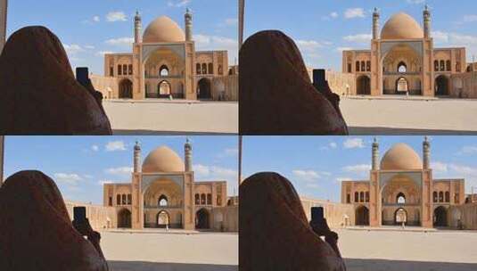 游客在清真寺拍照高清在线视频素材下载