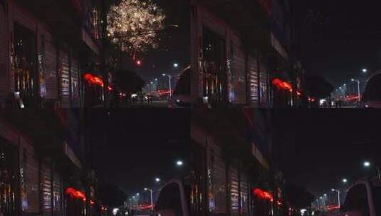 逢年过节春节的夜空烟花高清在线视频素材下载