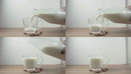 倒牛奶实拍高清在线视频素材下载