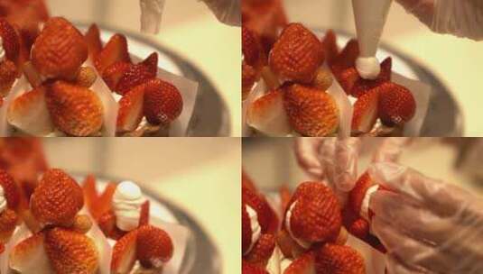 草莓蛋糕高清在线视频素材下载