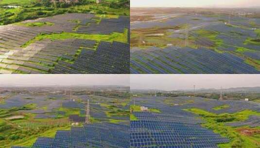 4K新能源太阳能发电站光伏发电合集高清在线视频素材下载