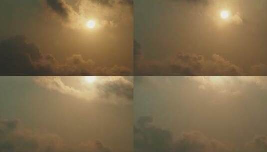 太阳在移动的云层后面升起延时高清在线视频素材下载