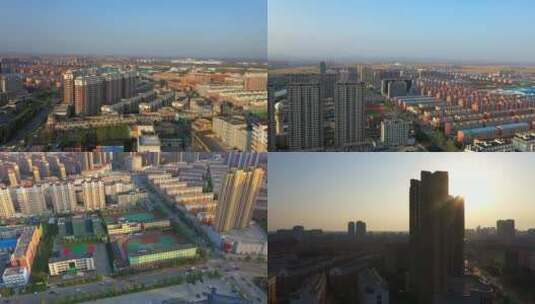 航拍丹东城市 丹东地标辽宁丹东城市建筑高清在线视频素材下载
