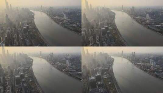 航拍上海城高清在线视频素材下载