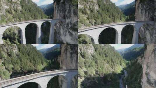 山谷中的高架桥高清在线视频素材下载