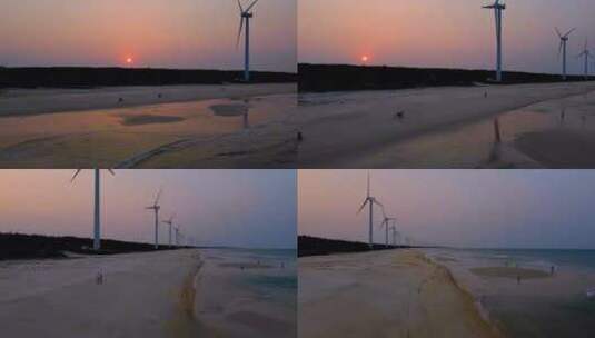 木兰湾 海南文昌 木兰湾 大风车 海洋 风光高清在线视频素材下载