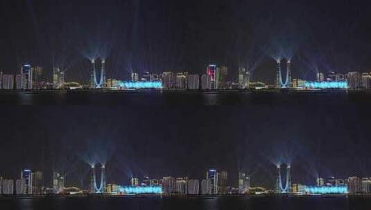 杭州奥体中心灯光秀高清在线视频素材下载