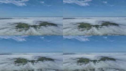 云雾缥缈的黎明绿色山林航拍高清在线视频素材下载
