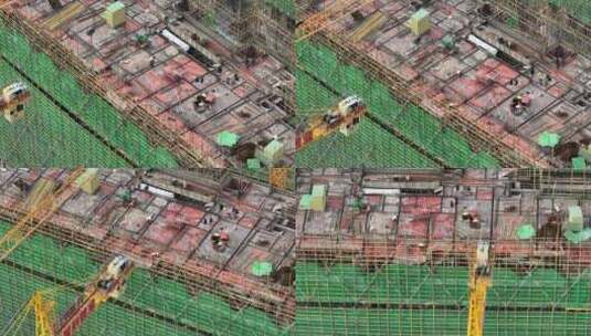 中国县城建筑工地航拍高清在线视频素材下载
