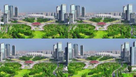 西安浐灞奥体中心建筑群高清在线视频素材下载