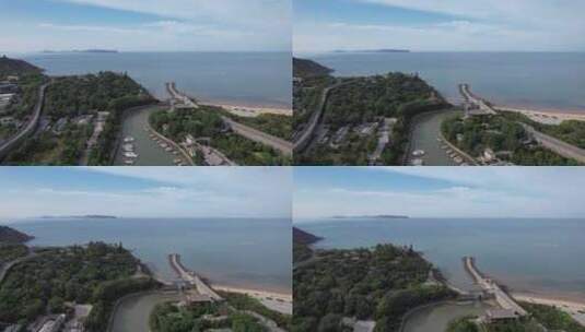 山东蓬莱阁5A景区航拍高清在线视频素材下载