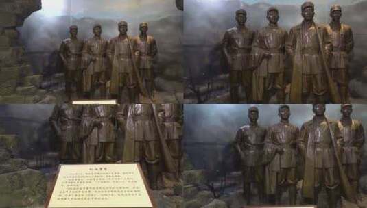 江淮英雄纪念雕像高清在线视频素材下载
