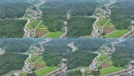 中国广东省广州市从化区天人山水大地艺术园高清在线视频素材下载