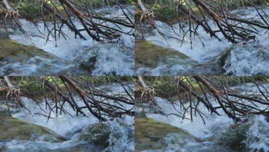 自然山水，上中河流，溪流瀑布高清在线视频素材下载